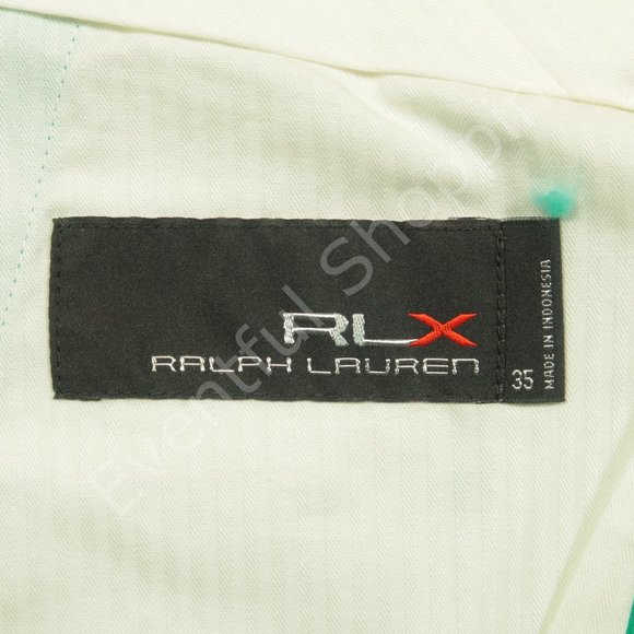 RLX Golf Shorts Mens 35 Green Ralph Lauren Performance Flat Front 10" Inseam - Picture 5 of 7